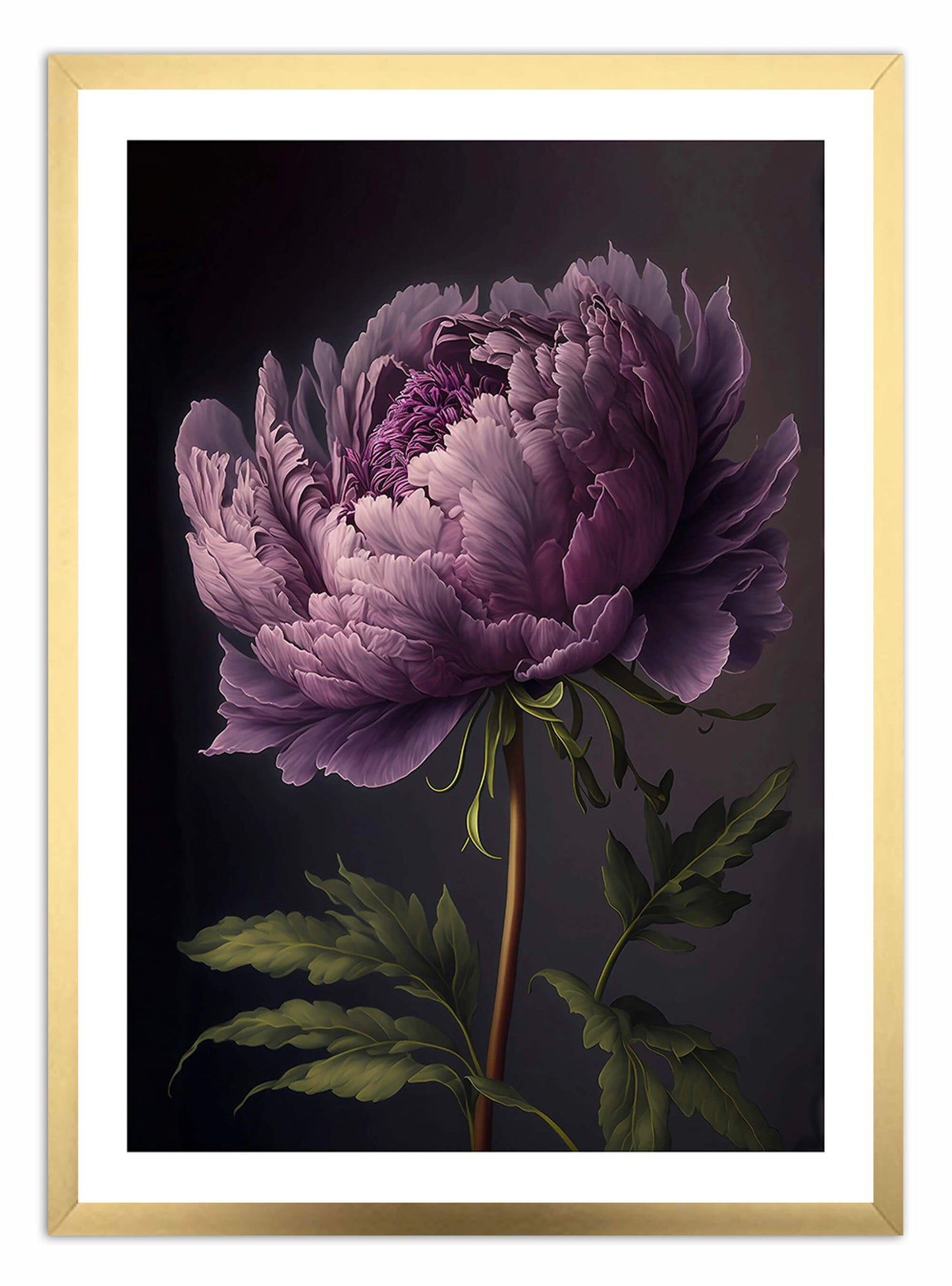 Lila Pfingstrose Blume Kunstdruck