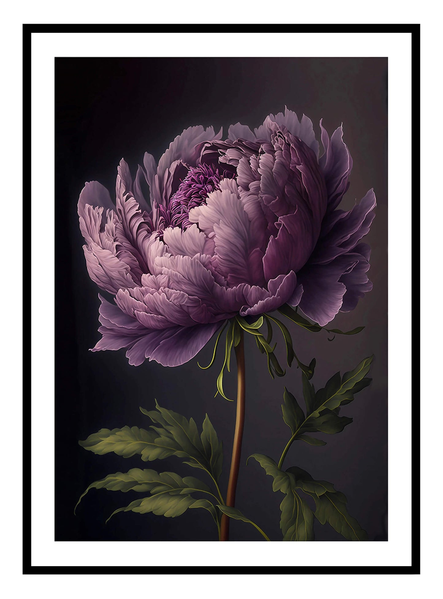 Lila Pfingstrose Blume Kunstdruck