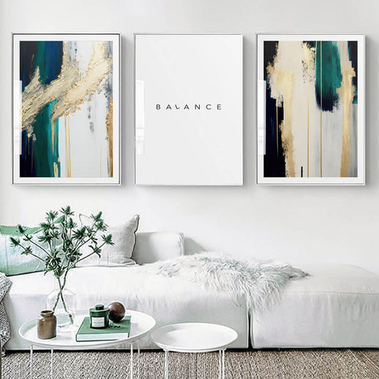 Emerald and Gold (1) Abstract Art Print