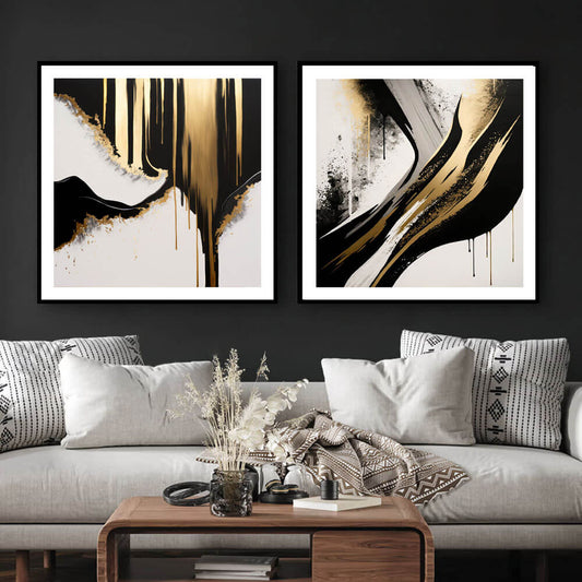 Midnight Gold (1) Abstract Art Print