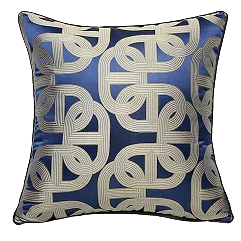 Sapphire Blue & Gold Cushion - 45 x 45cm - Jasmine and Jade Interiors