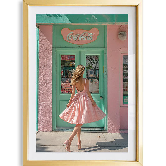Affiche artistique Fille Coca Cola
