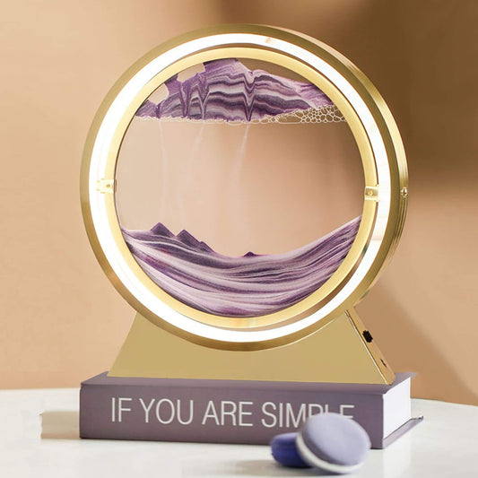 The Sands of Time Lamp - Forgó LED Sand Art lámpa - arany keret