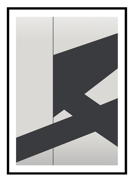 Geometric Black Line Art Print (B)