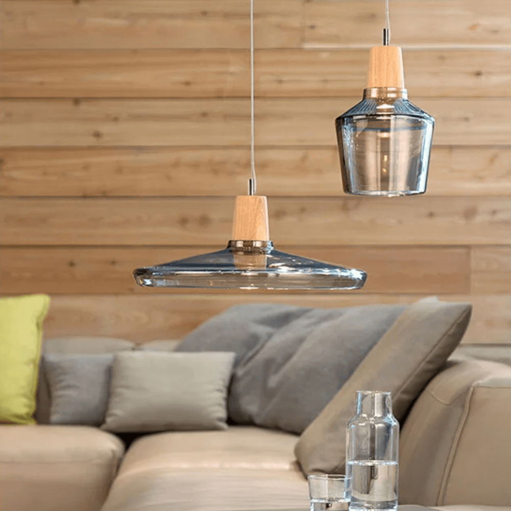 Nordic Glass & Wood Pendant Light