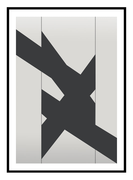 Geometric Black Line Art Print (A)