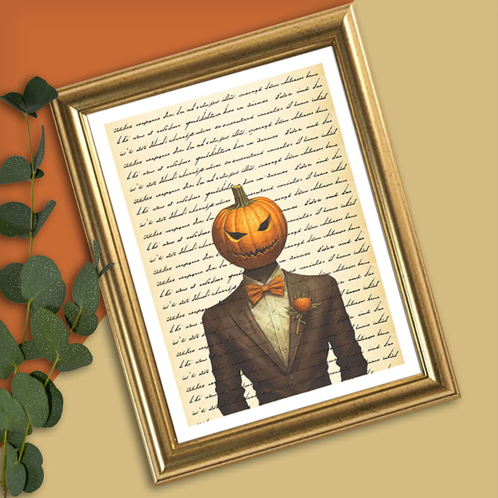 Pumpkin Head Art Print