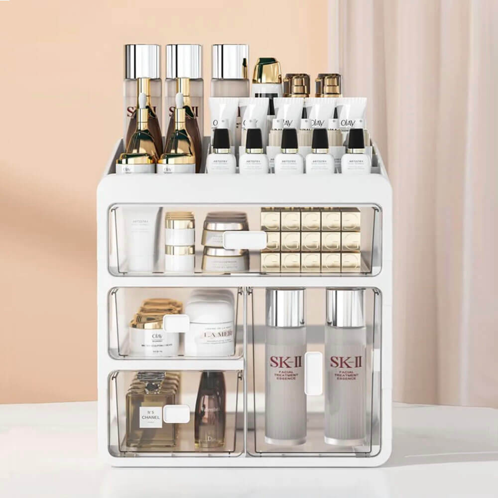 Elite Makeup/ Skin Care Beauty Organiser - Ice White