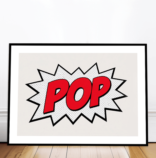 POP Text - Pop Art Print - Horizontal or Vertical