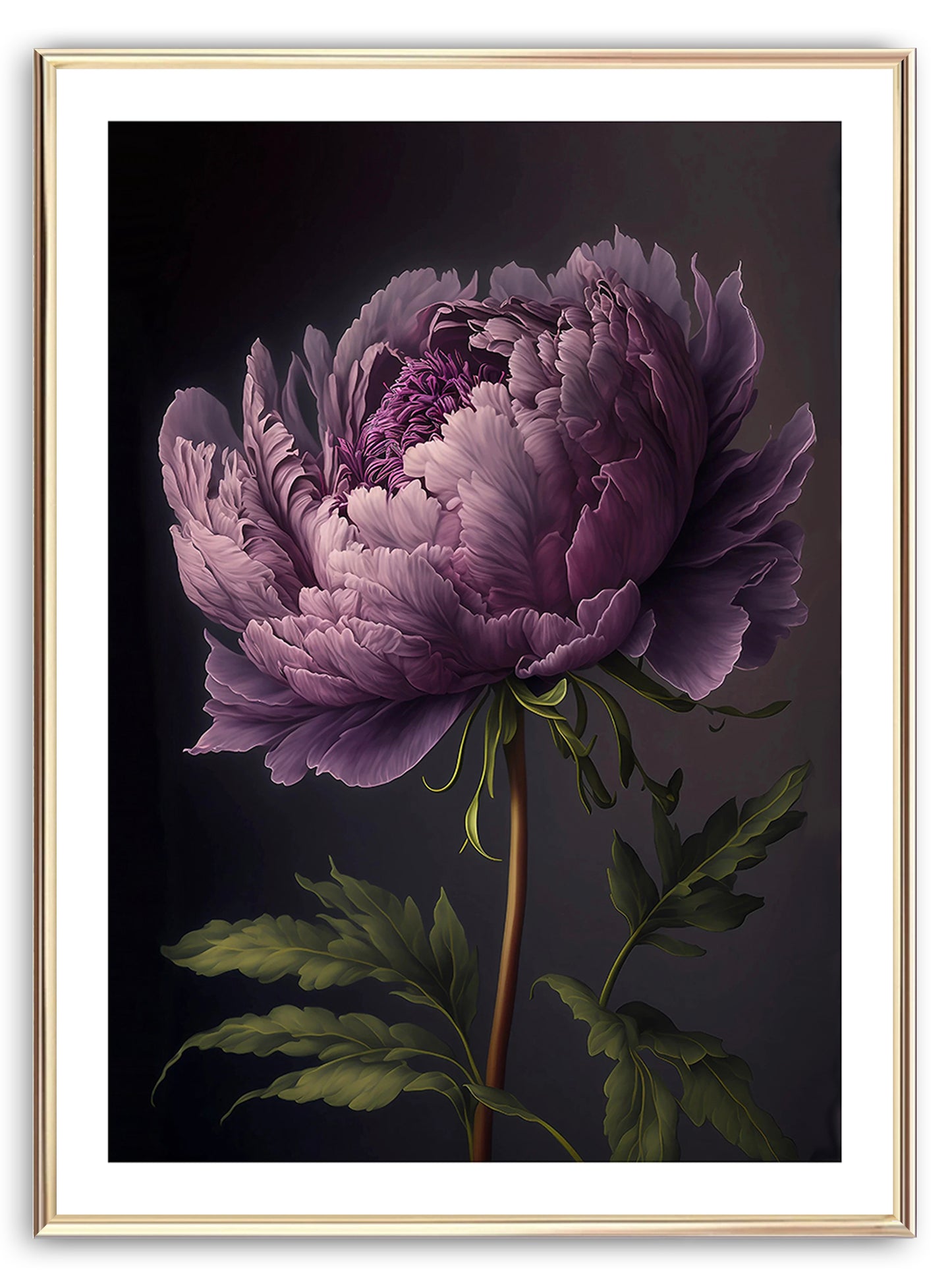 Lila Pfingstrose Blume Kunstdruck