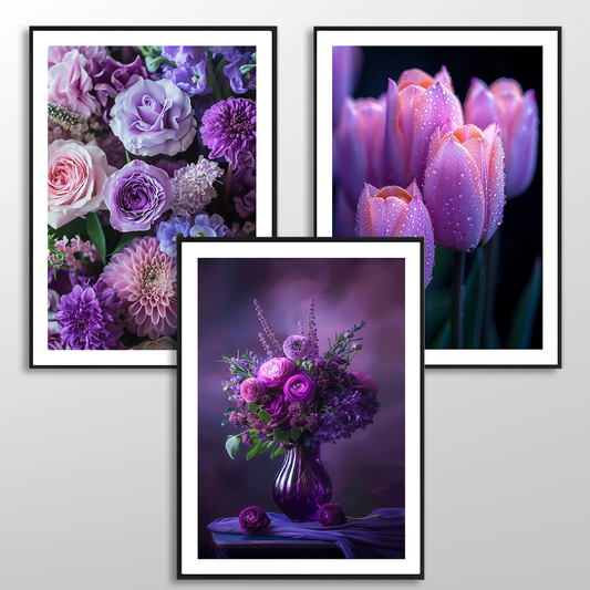 Deep Purple Flowers Art Print