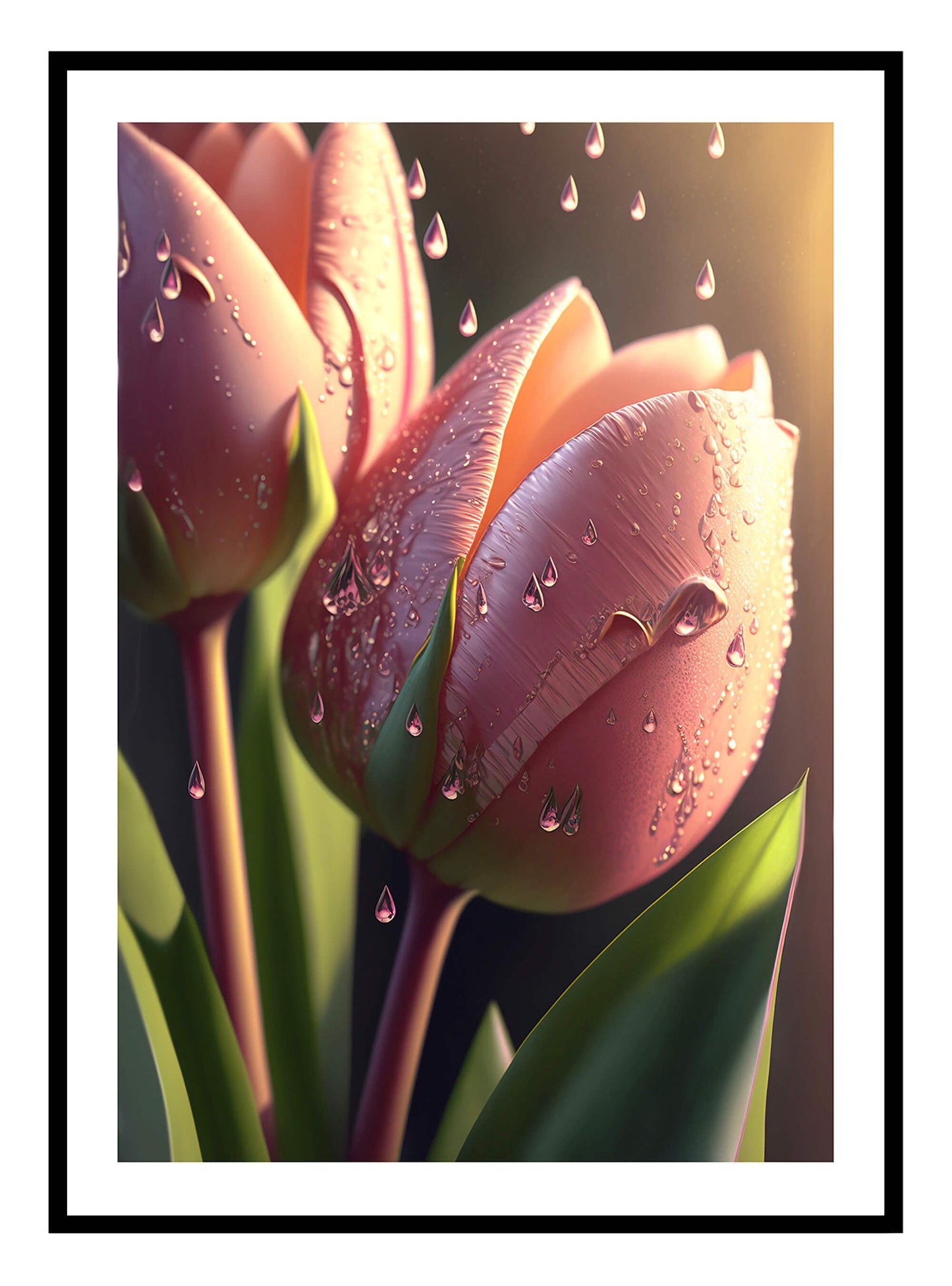 Rosa Tulpe Kunstdruck