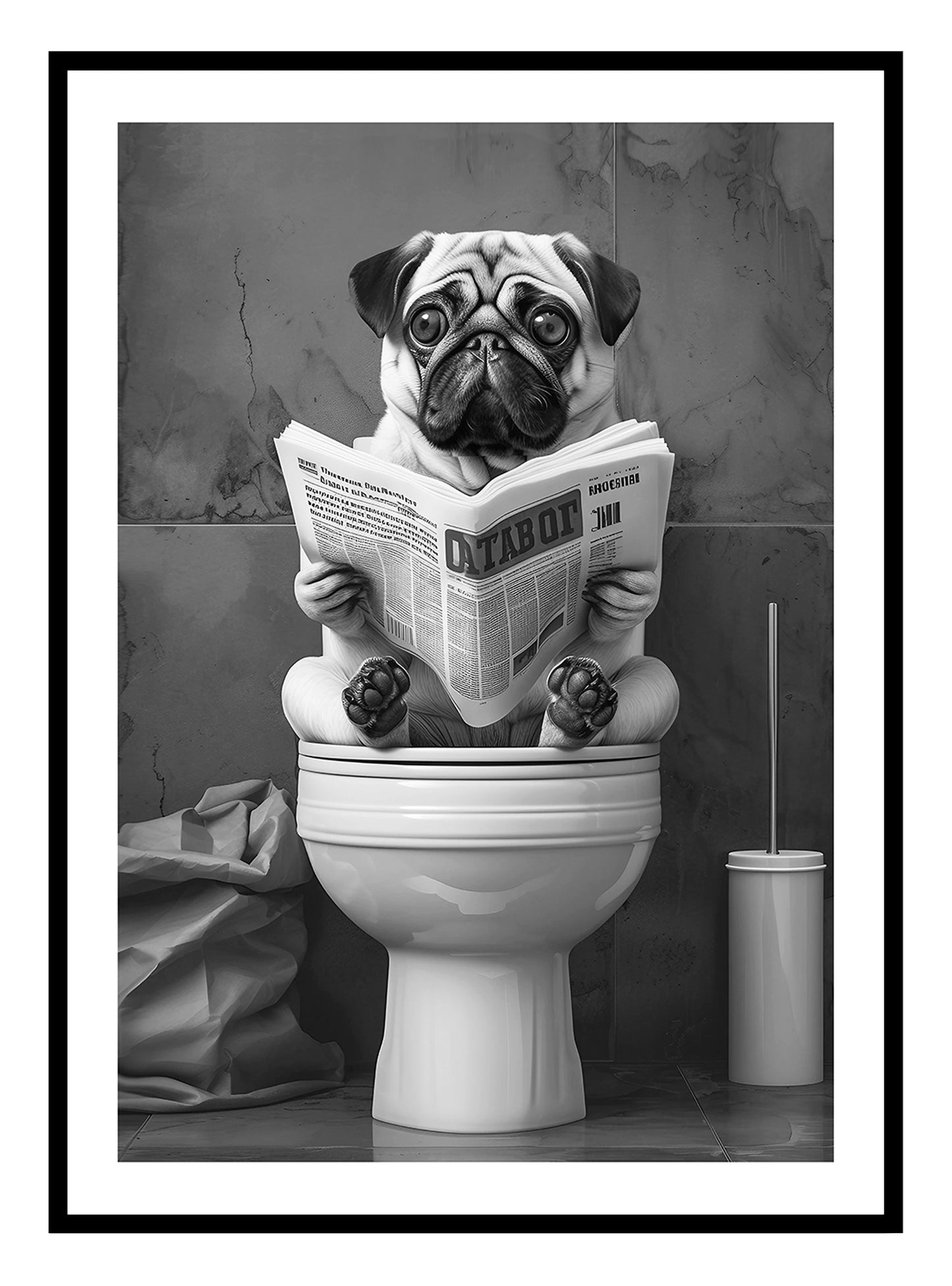 Funny Pug Dog Art Print