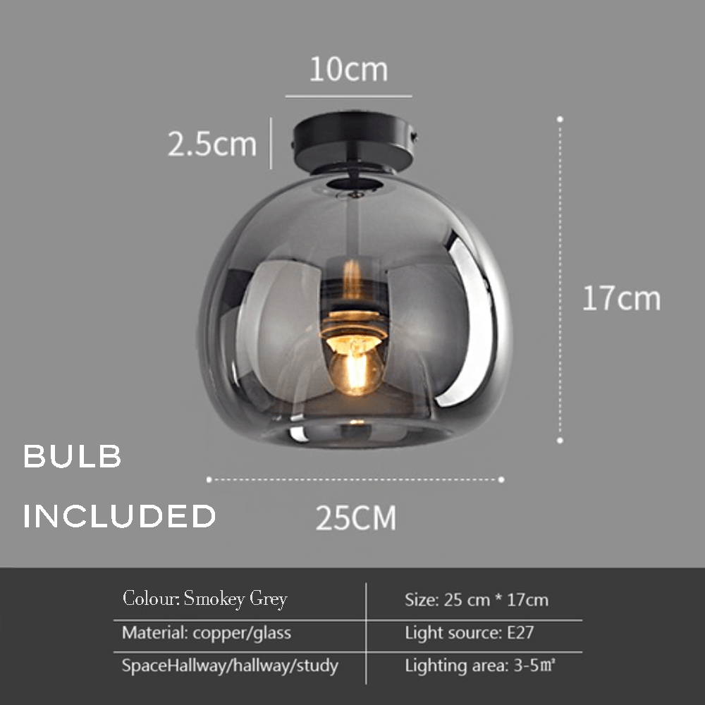 Modern smoked glass pendant light, ceiling light
