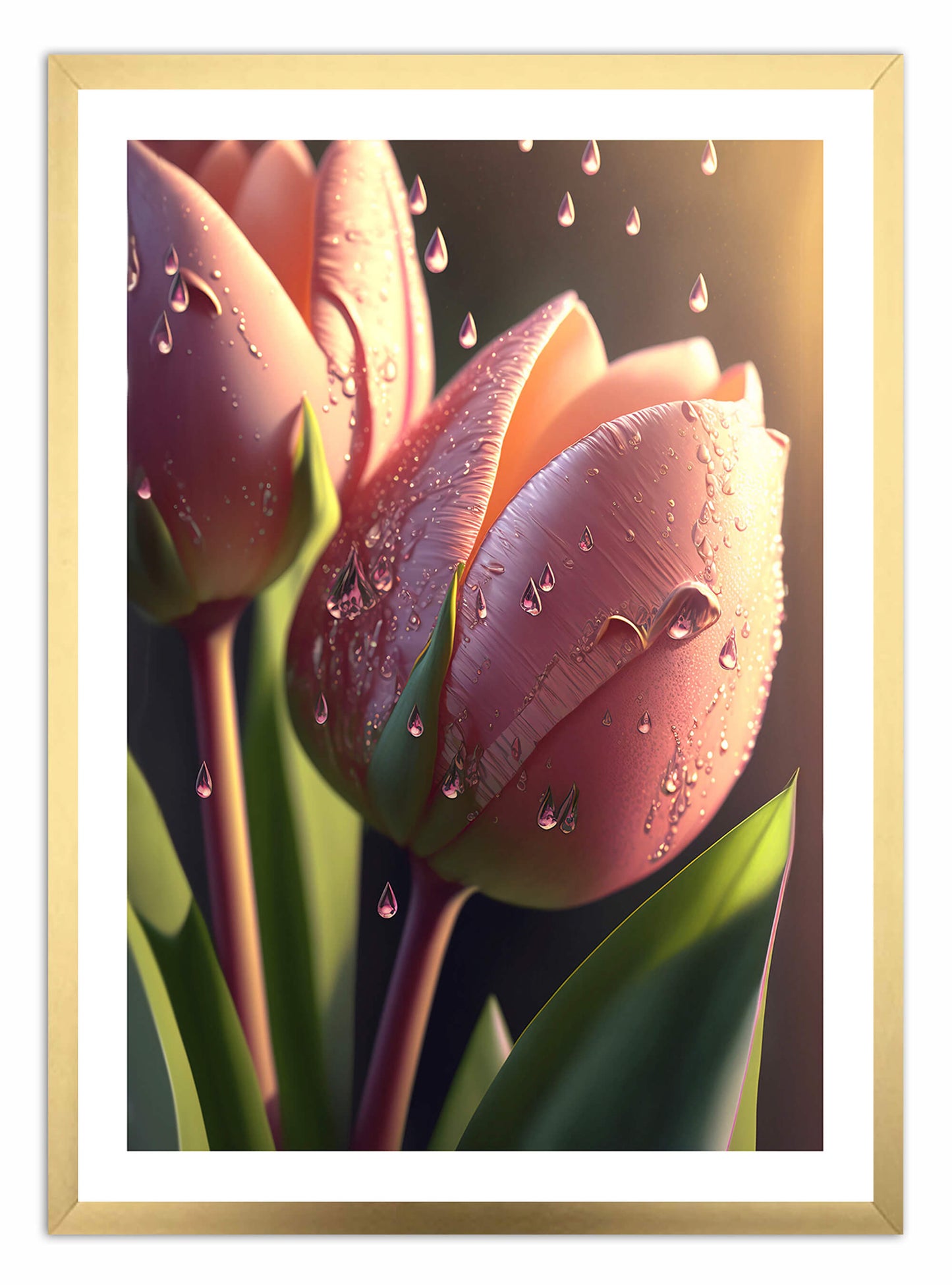 Rosa Tulpe Kunstdruck