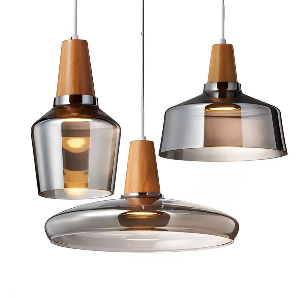 Nordic Glass & Wood Pendant Light