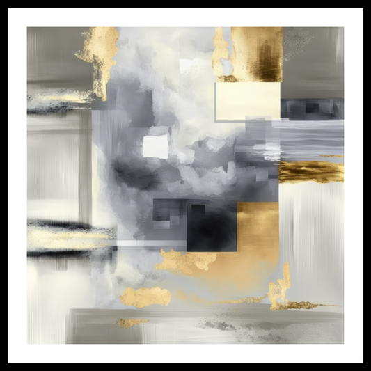 Impression d'art abstrait doré (C)