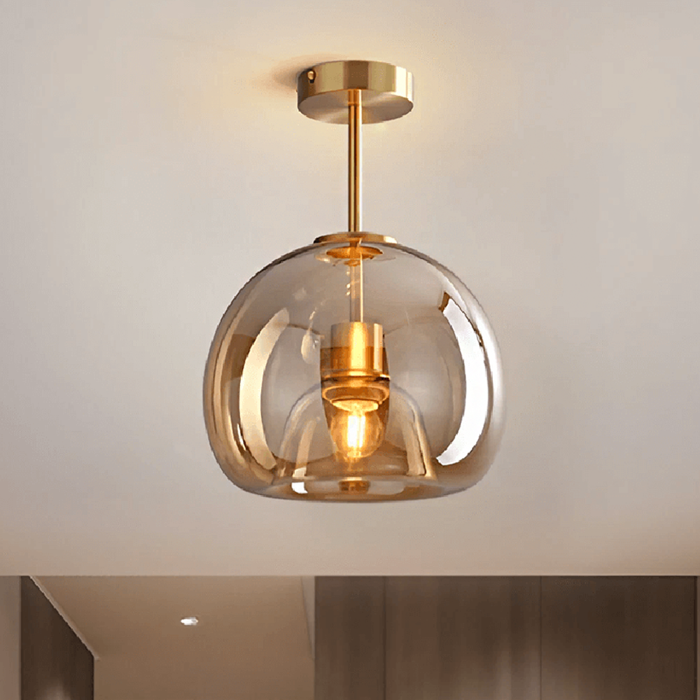 Modern amber glass pendant light, ceiling light