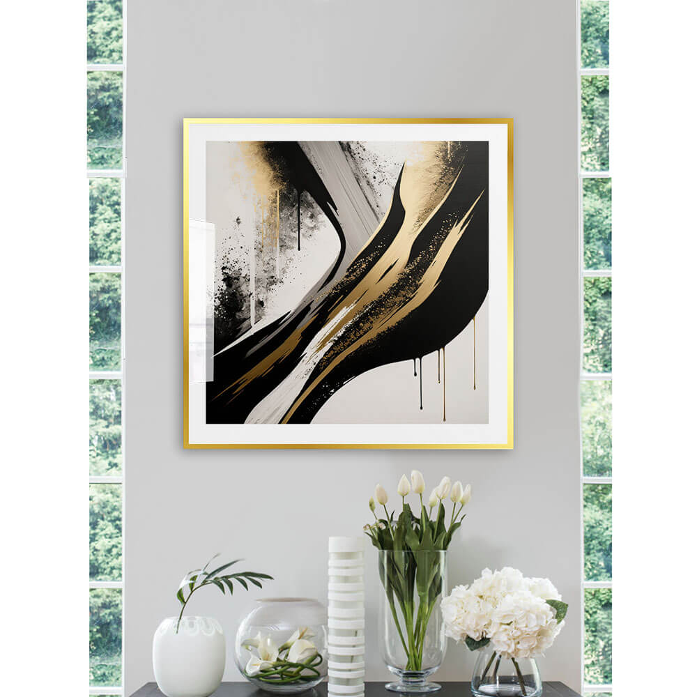 Midnight Gold (2) Abstract Art Print