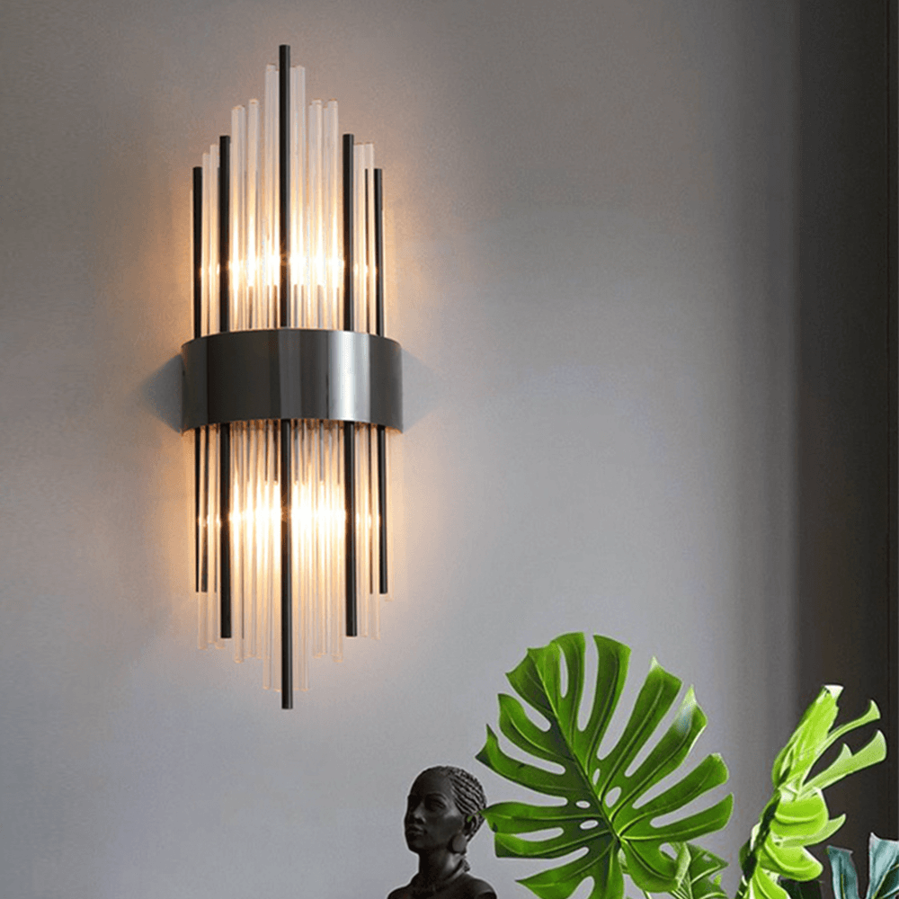 Modern Crystal Wall Lamp - Gold or Black