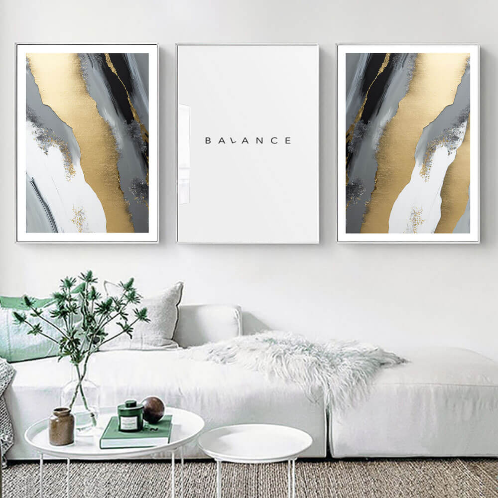 Minimalistischer Gold (1) Abstrakter Kunstdruck