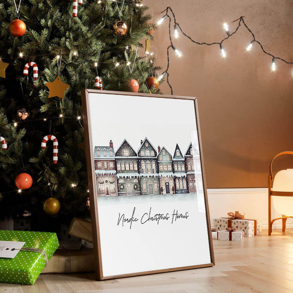 Noordse kersthuizen printen