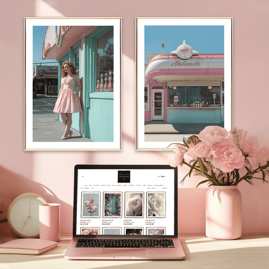 Retro winkel kunstprint