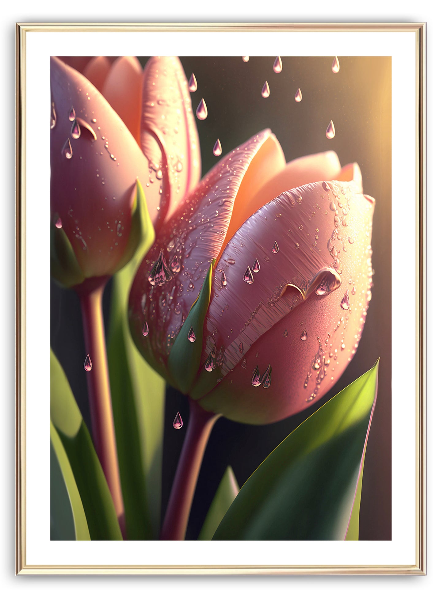 Rosa Tulpe Kunstdruck