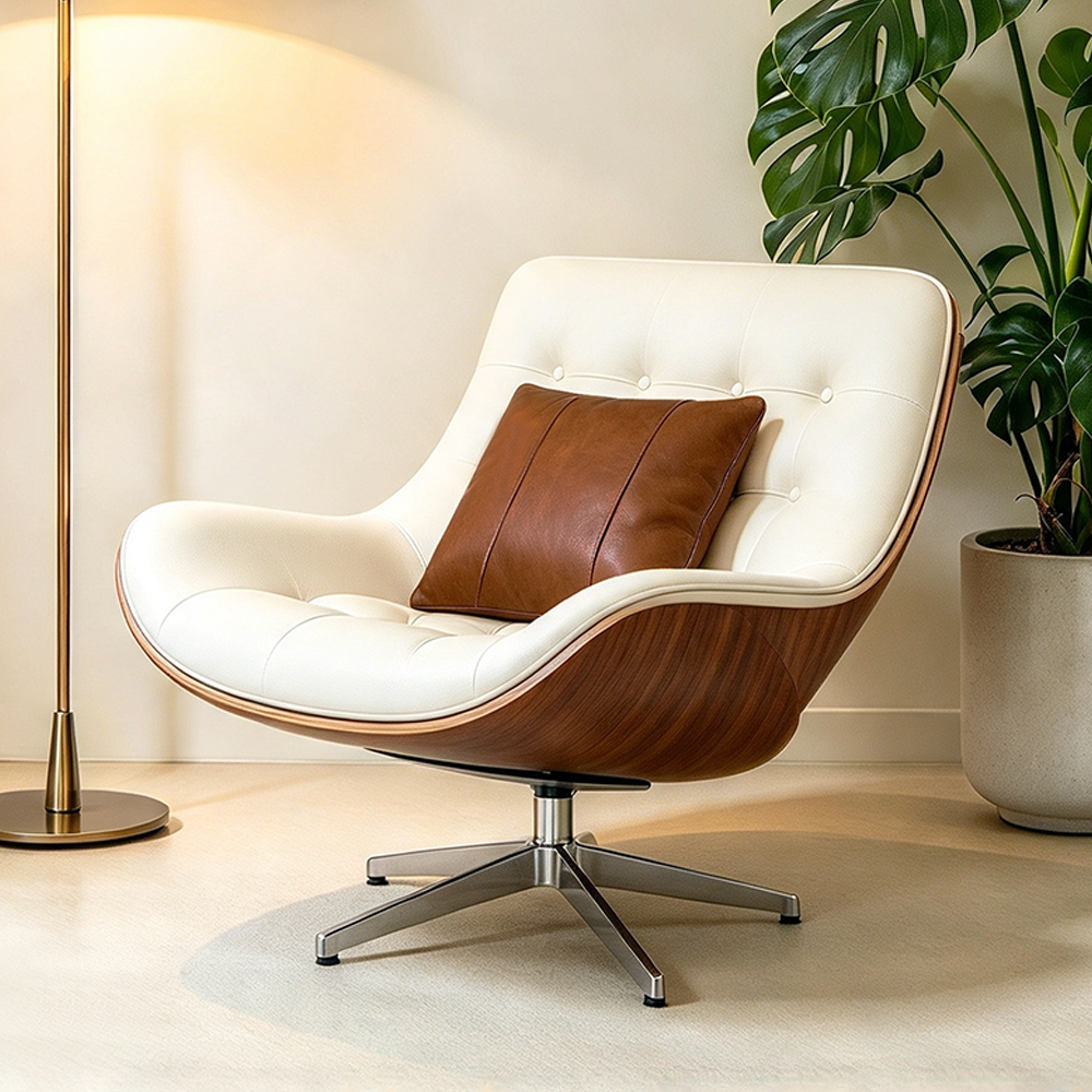 Kissen aus Kunstleder im Retro-Stil