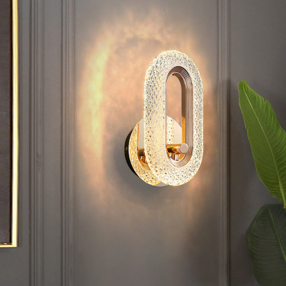 Луксозна LED стенна лампа в кристален стил