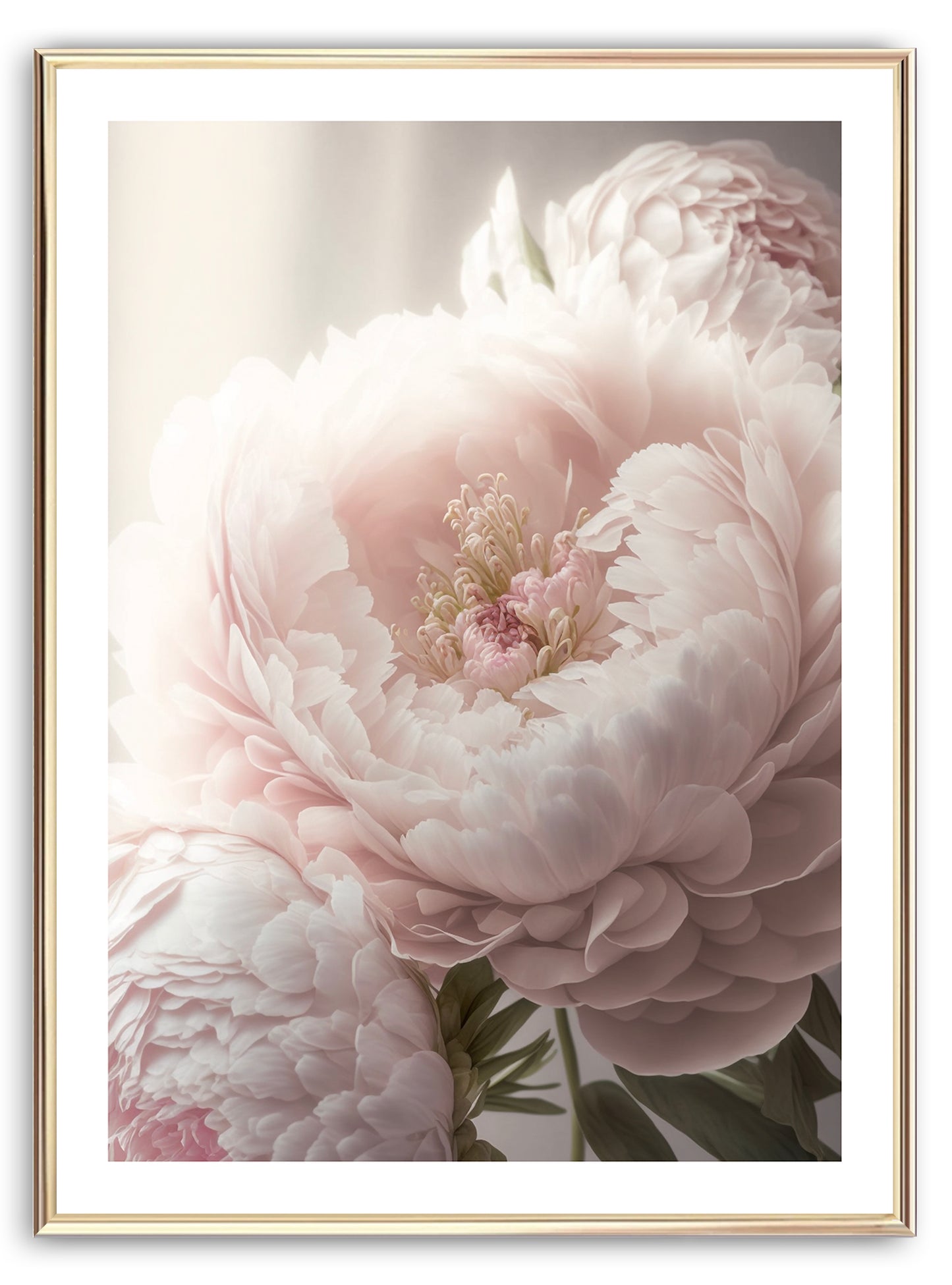 Rosa Pfingstrose Kunstdruck