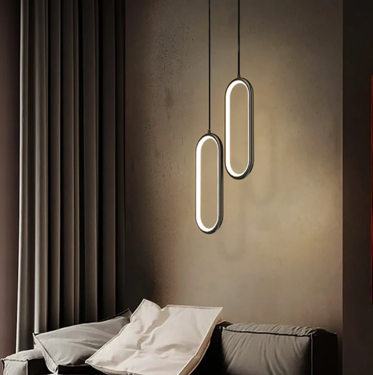 Luzes suspensas LED contemporâneas - douradas ou pretas