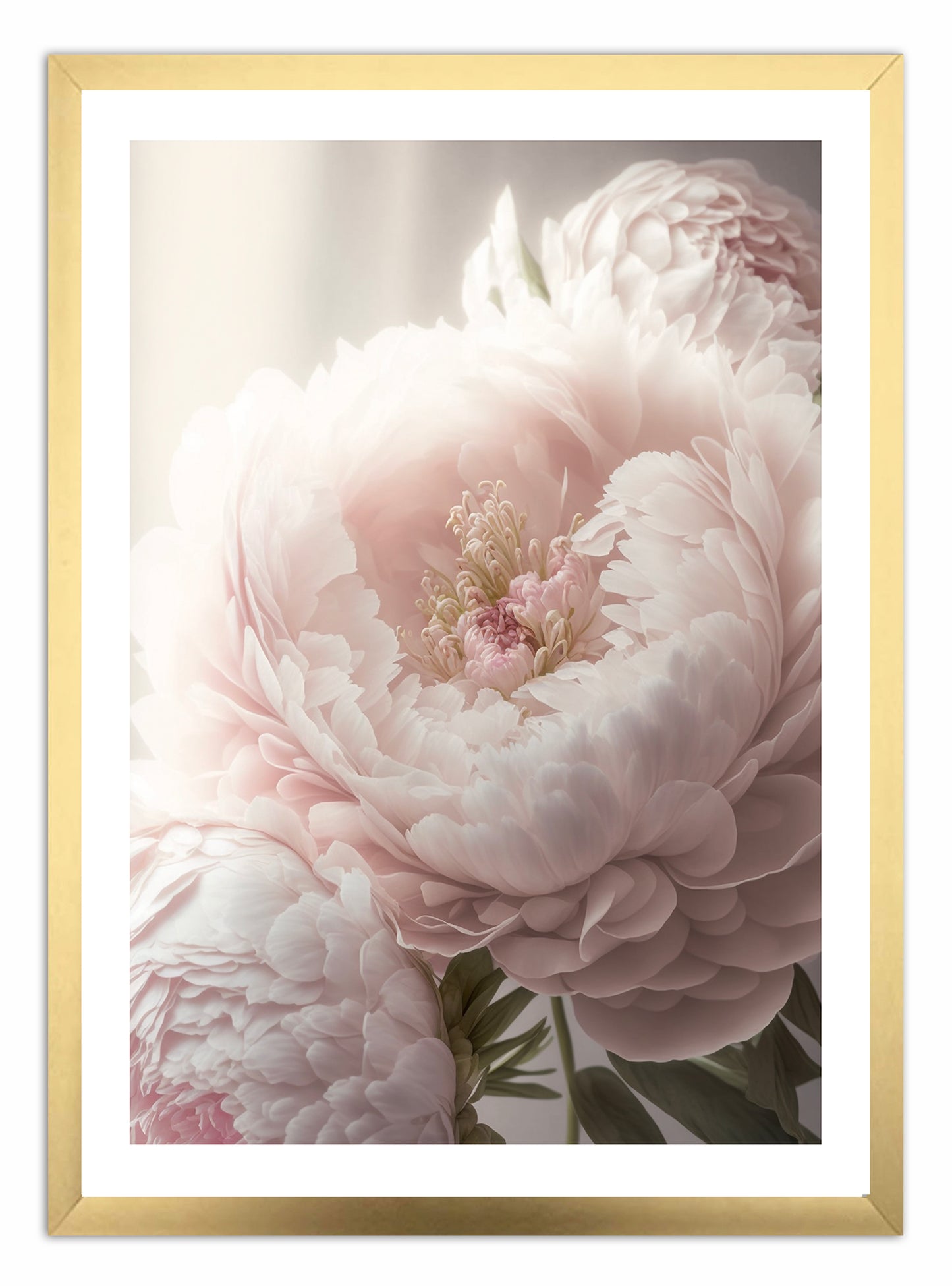 Rosa Pfingstrose Kunstdruck