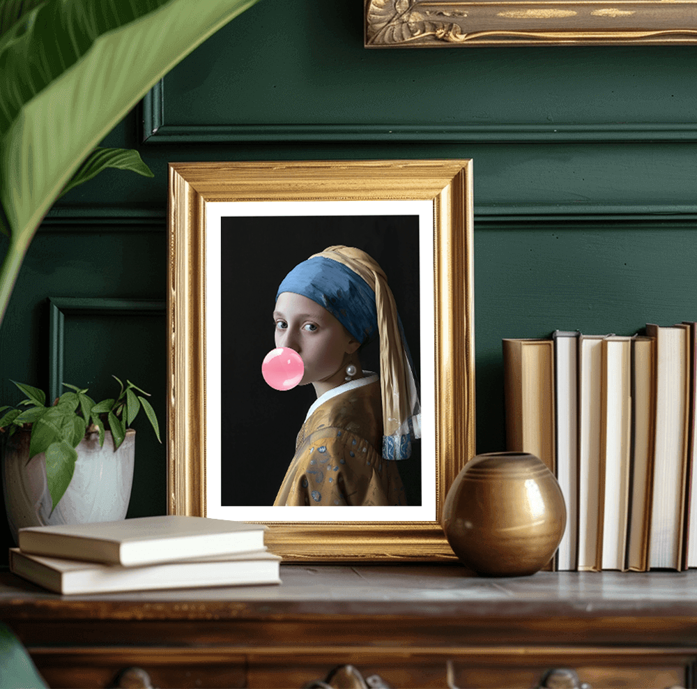 Girl with a pearl earring - Bubble Pop Art Print - Free Printable Art