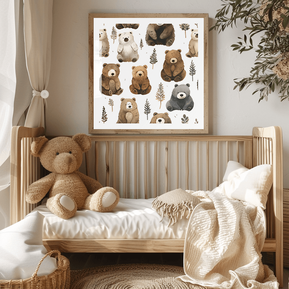 Woodland Bears konsttryck