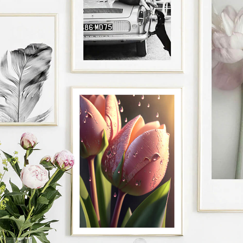 Rosa Tulpe Kunstdruck