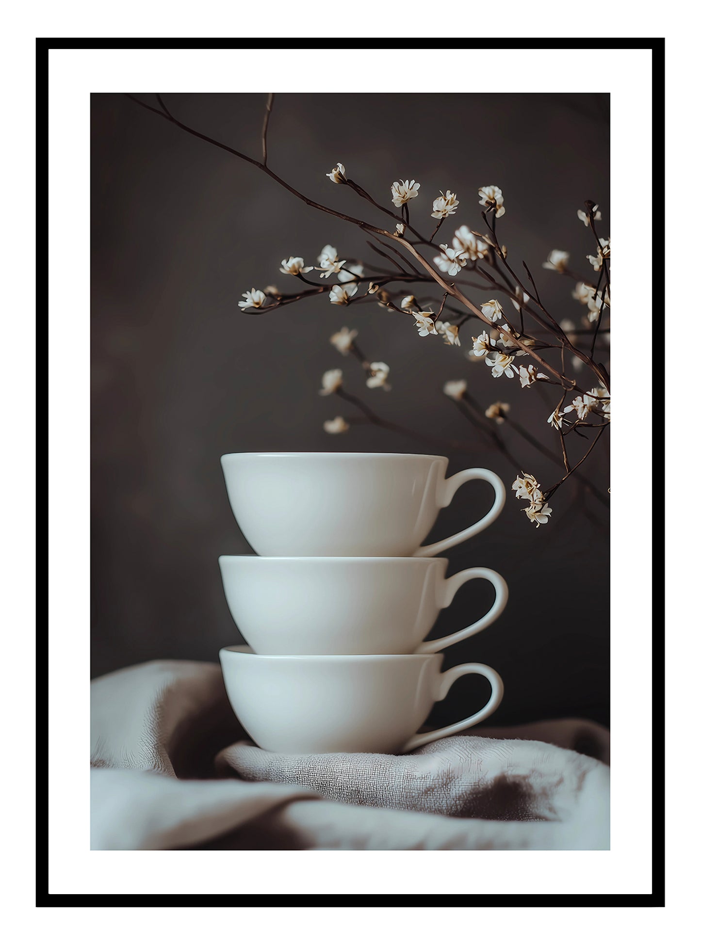 Stacking Teacups Art Print