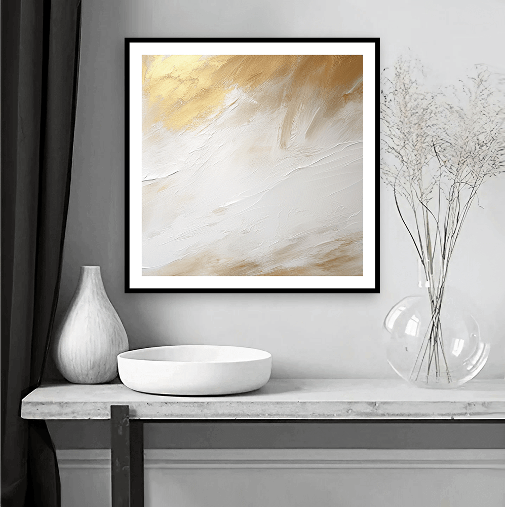 Minimalistisk guld abstrakt konsttryck