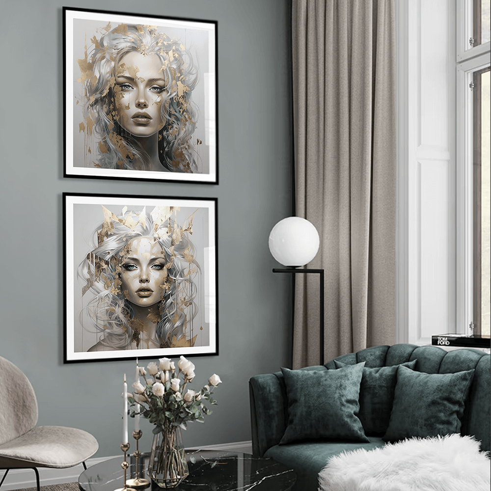 Golden Girl (B) abstrakt kunsttryk