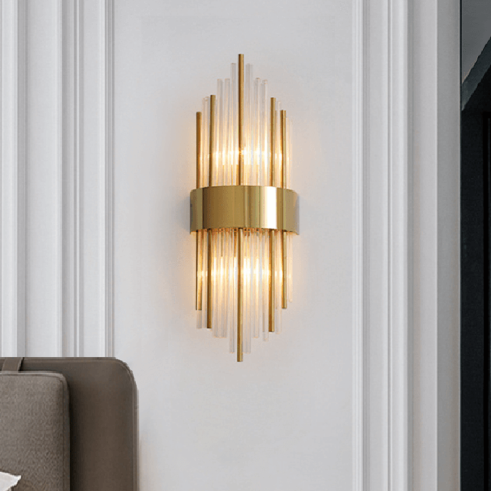 Modern Crystal Wall Lamp - Gold or Black