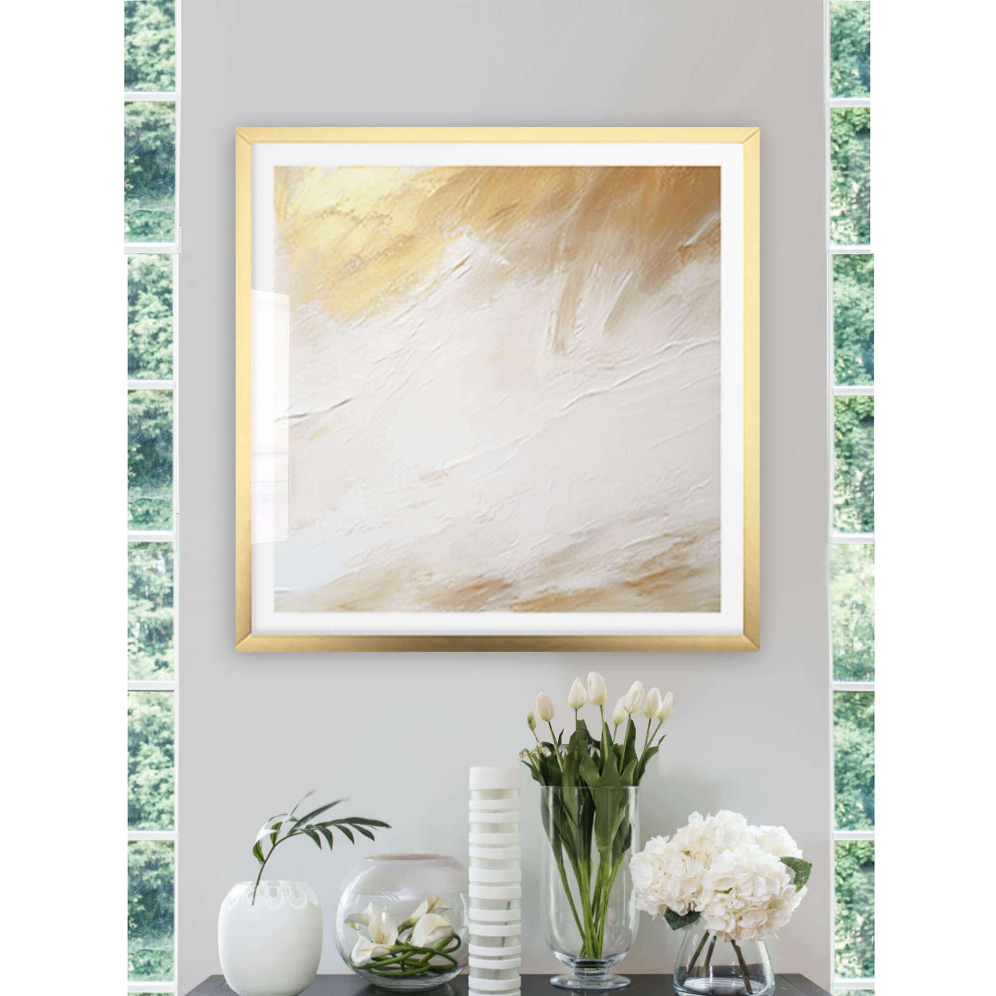 Minimalistisk guld abstrakt konsttryck