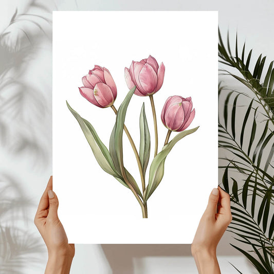 Watercolour Tulips Art Print