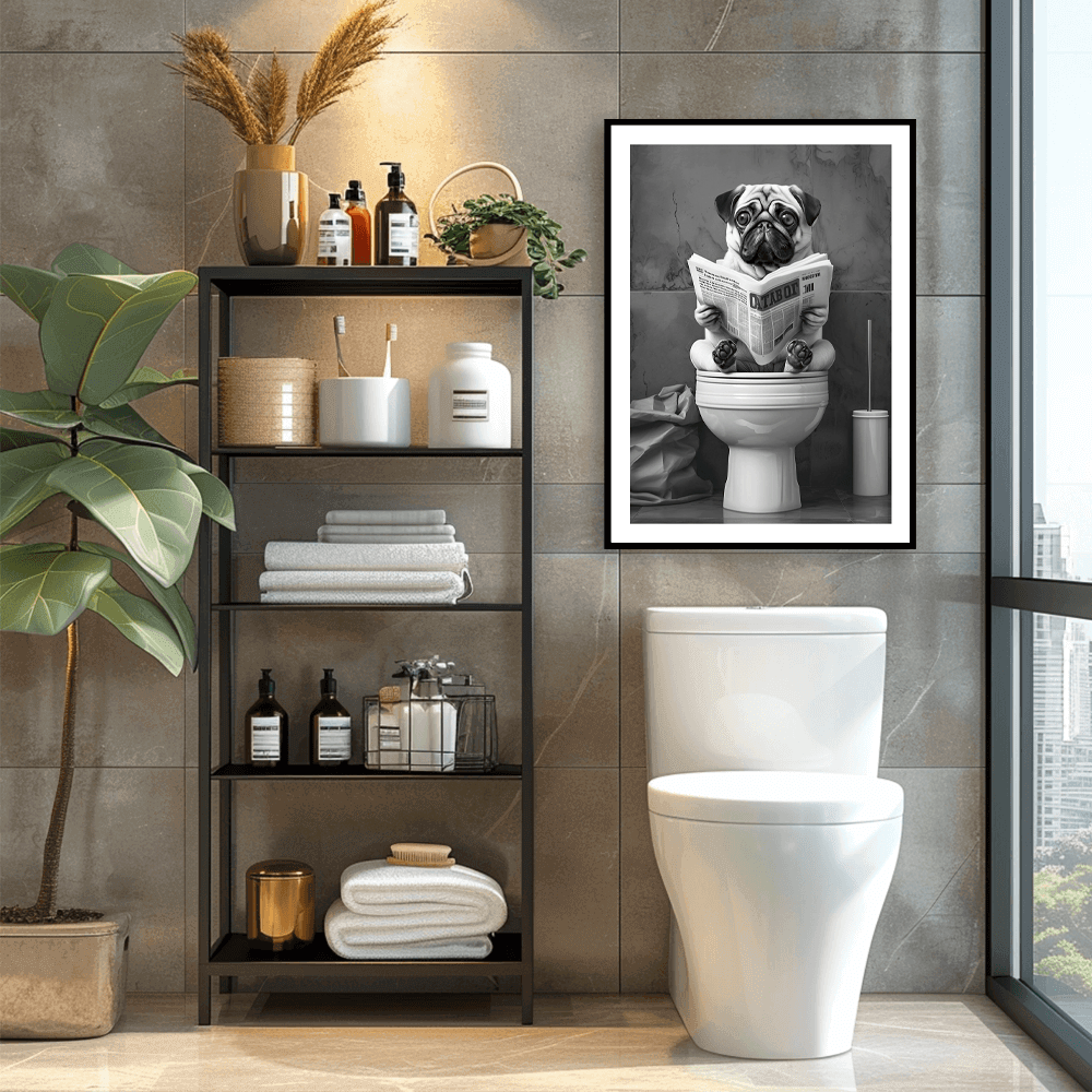 Funny Pug Dog Art Print