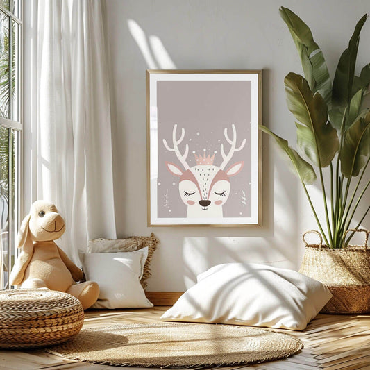 Baby Reindeer (B) , Nursery Art Print