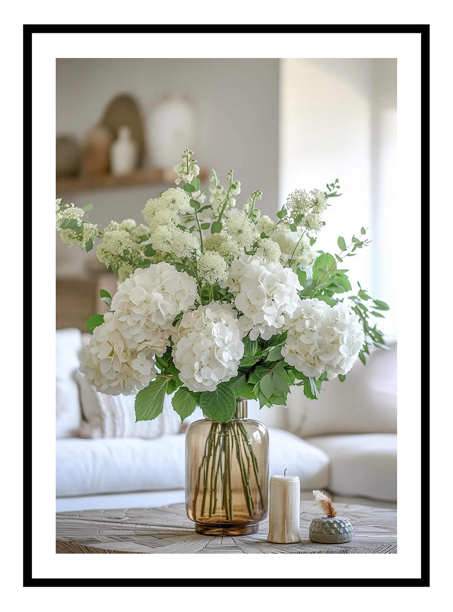 White Hydrangea Art Print