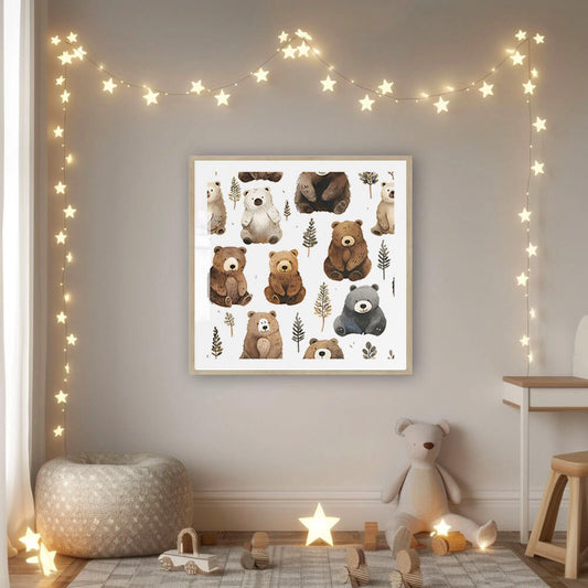 Woodland Bears Art Print