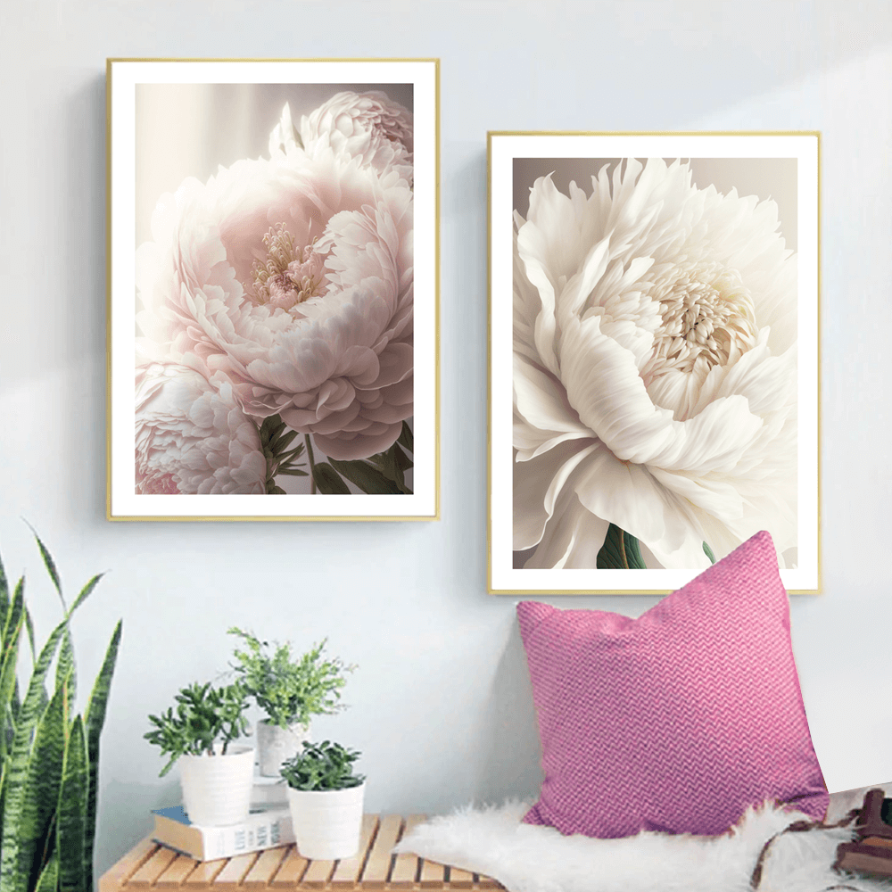 Rosa Pfingstrose Kunstdruck