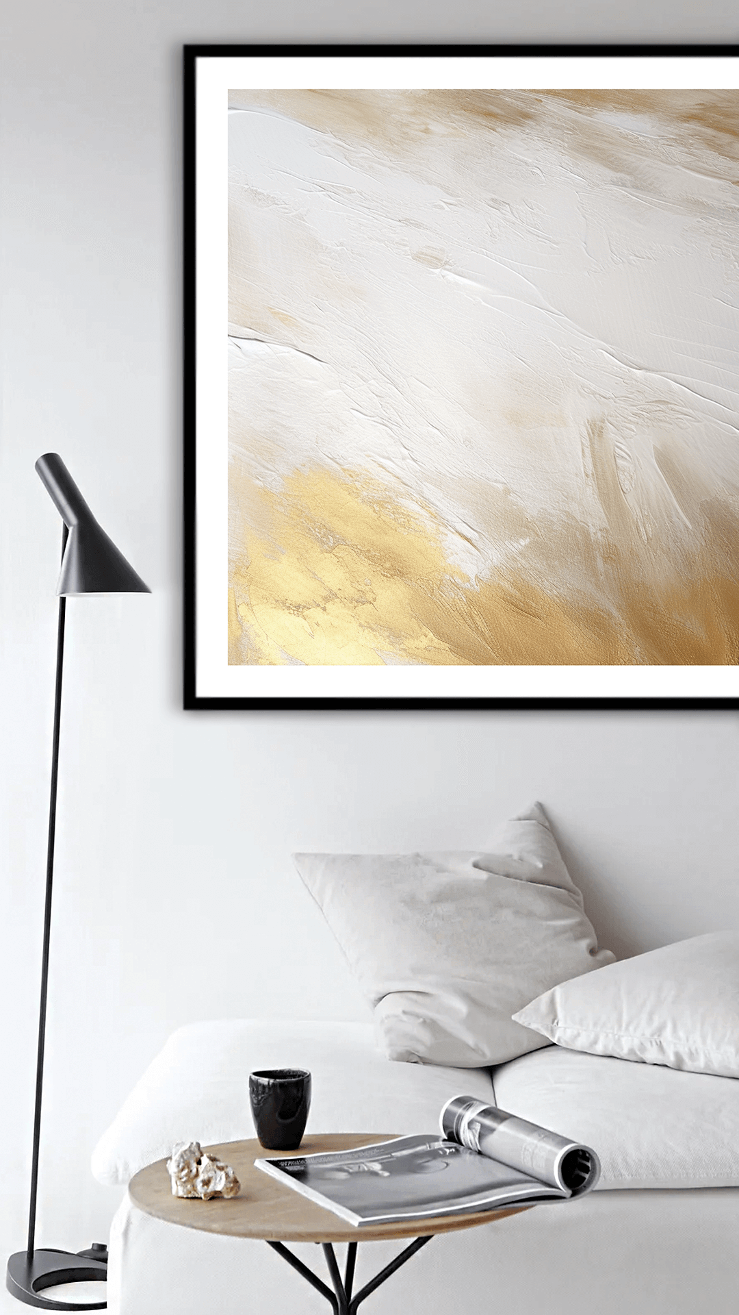 Minimalistisk guld abstrakt konsttryck