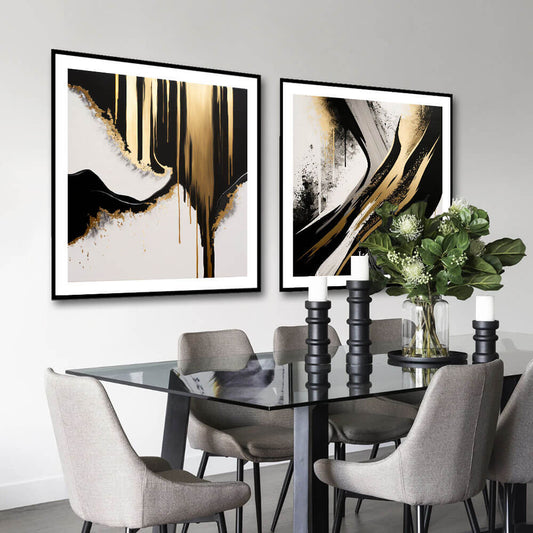 Midnight Gold (2) Abstract Art Print