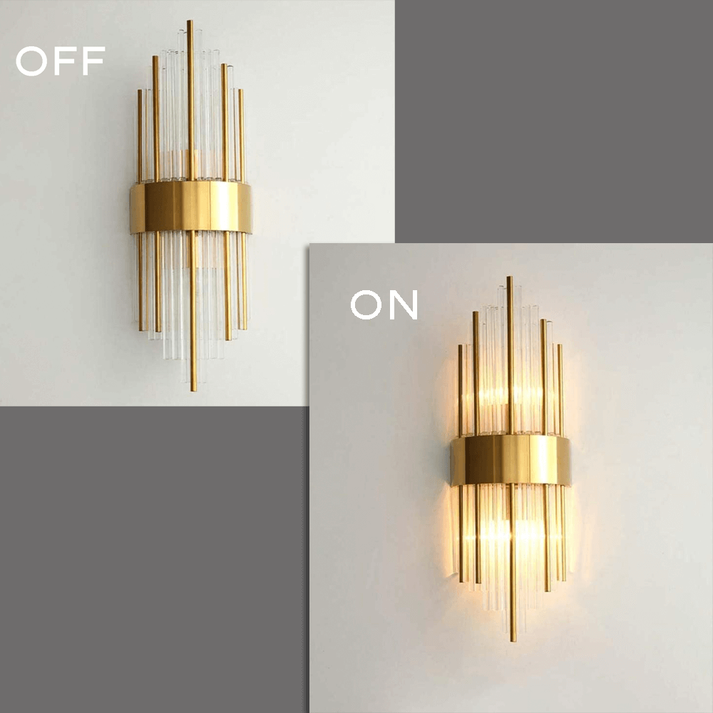 Modern Crystal Wall Lamp - Gold or Black